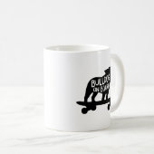 Bulldog on Board Skateboarding Dog Silhouette Kaffeetasse (VorderseiteRechts)