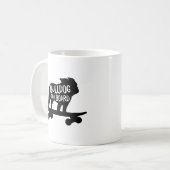 Bulldog on Board Skateboarding Dog Silhouette Kaffeetasse (Vorderseite Links)