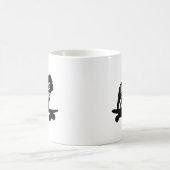 Bulldog on Board Skateboarding Dog Silhouette Kaffeetasse (Mittel)