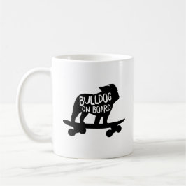 Bulldog on Board Skateboarding Dog Silhouette Kaffeetasse