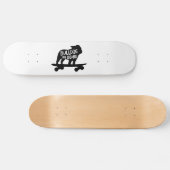 Bulldog on Board Skateboarding Dog Silhouette Skateboard (Horizontal)