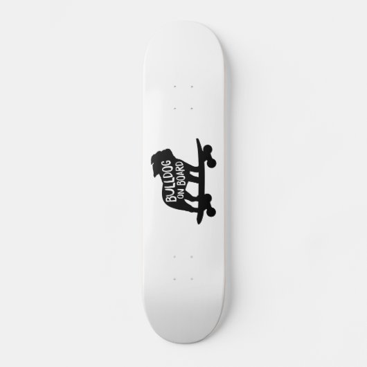 Bulldog on Board Skateboarding Dog Silhouette Skateboard (Vorderseite)