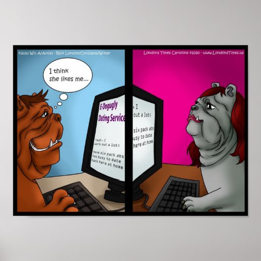 Bulldog Online Verabred Funny Posters Poster (Vorne)