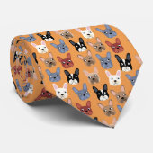 Bulldog Orange Krawatte (Gerollt)