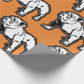 Bulldog Orange Print Birthday Geschenkpapier (Ecke)
