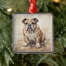 Bulldog Ornament Aus Metall