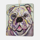 Bulldog-Ornament Keramikornament (Links)
