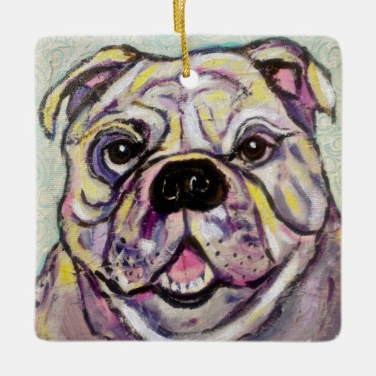 Bulldog-Ornament Keramikornament (Vorderseite)