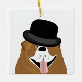 Bulldog-Ornament Keramikornament