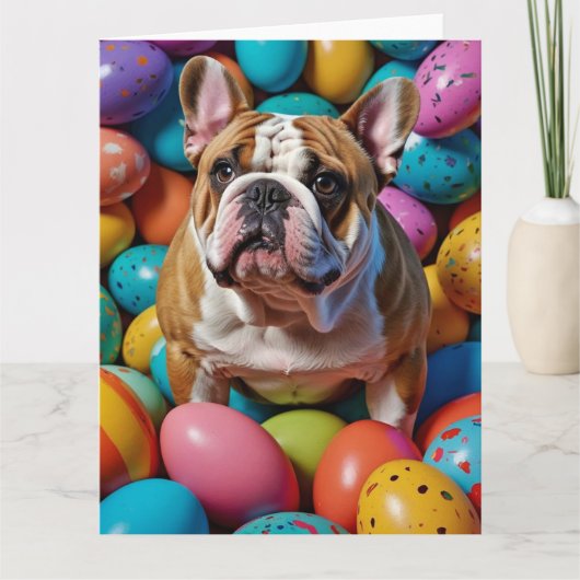 Bulldog-Ostereier Karte (Vorderseite)