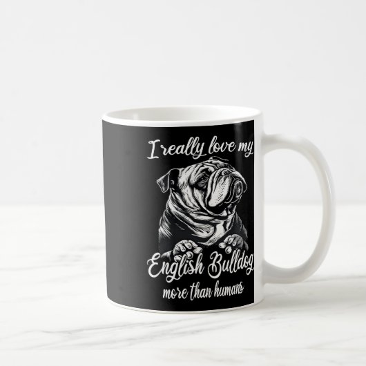 Bulldog Outfit-Liebe Mein englischer Bulldog Kaffeetasse (Rechts)