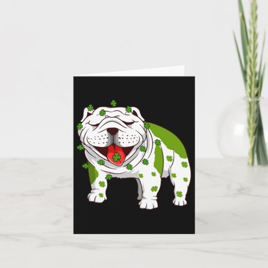 Bulldog Pajamas Kleeblatt St Patrick's Day Karte (Vorderseite)