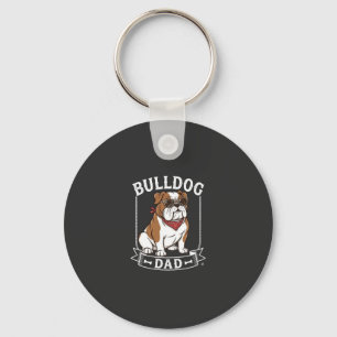 Bulldog Papa Hund Sonnenbrille Bandana Schlüsselanhänger