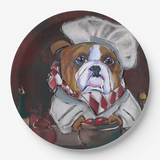 Bulldog Pappteller (Vorderseite)