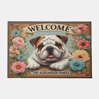 Bulldog Paradies, Personalisierter Name Begrüßungs Fußmatte