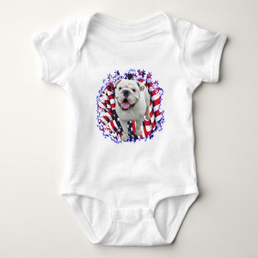 Bulldog Patriot Baby Strampler (Vorderseite)