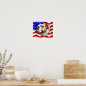 Bulldog Patriot US-Flagge Poster (Küche)