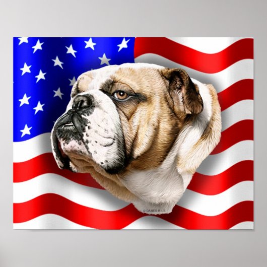 Bulldog Patriot US-Flagge Poster (Vorne)