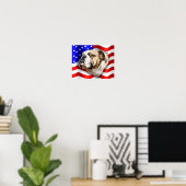 Bulldog Patriot US-Flagge Poster (Heimbüro)