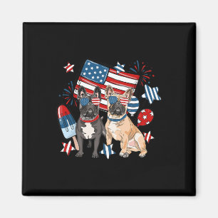 Bulldog Patriotic Frenchie 4. Juli USA Magnet