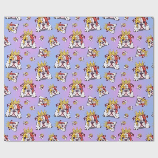 Bulldog pattern geschenkpapier (Flach)