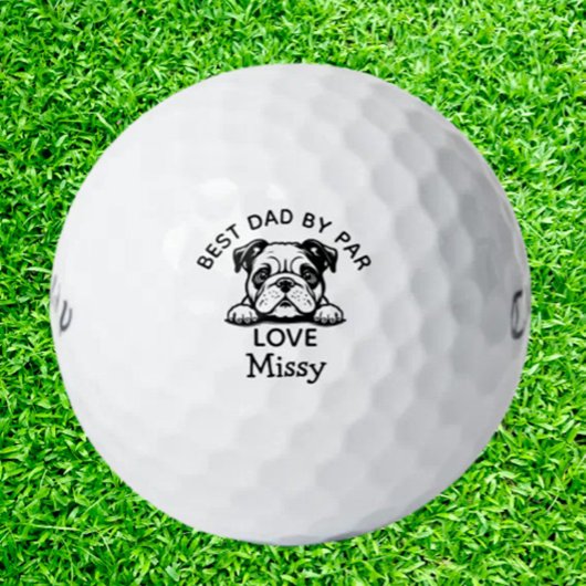 Bulldog Peeking Puppy individualisieren Golfball