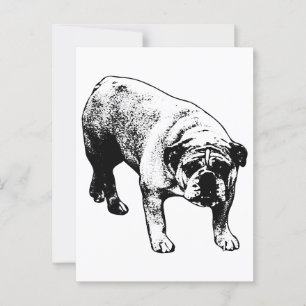 Bulldog per Post Postkarte