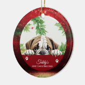Bulldog Personalisiert First Christmas Keramik Ornament (Links)