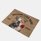 Bulldog Personalisiert Hund Lover Doormat Fußmatte (Schrägansicht)