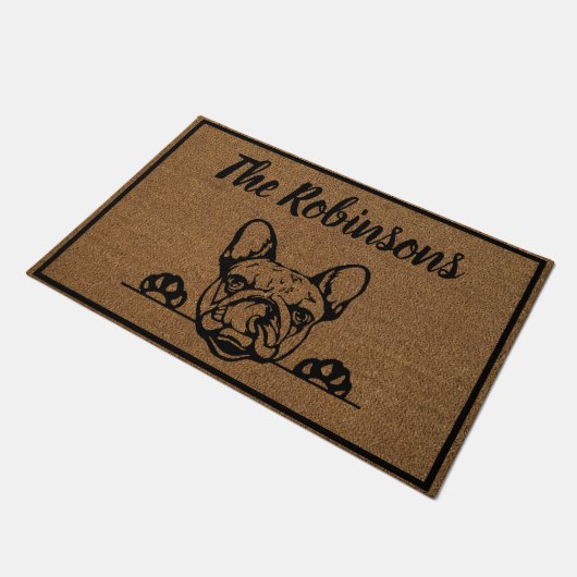 Bulldog Personalisiert Welcome Mat Doormat Fußmatte (Schrägansicht)
