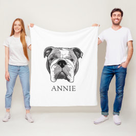 Bulldog Personalisiert Zeichnend Fleecedecke