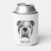 Bulldog Personalisierte Hand Zeichnend Dosenkühler (Kanne Rückseite)