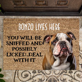 Bulldog personalisierte lustige Tür Fußmatte