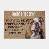 Bulldog personalisierte lustige Tür Fußmatte (Vorderseite)
