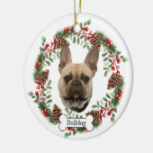 Bulldog Personalisierter Haustier Keramik Ornament (Links)