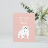 Bulldog Personalisierter Hund Name Postkarte (Stehend Vorderseite)