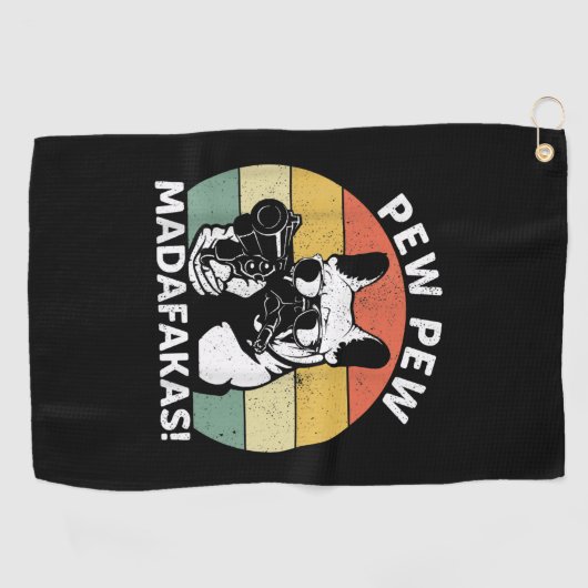 Bulldog-Pew Madafakas Crazy Golfhandtuch (Horizontal)