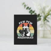 Bulldog Pew Madafakas Crazy Pew Dankeskarte (Stehend Vorderseite)