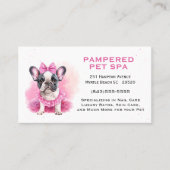 Bulldog Pink Pet Groomer Wellness-Center Visitenkarte (Vorderseite)