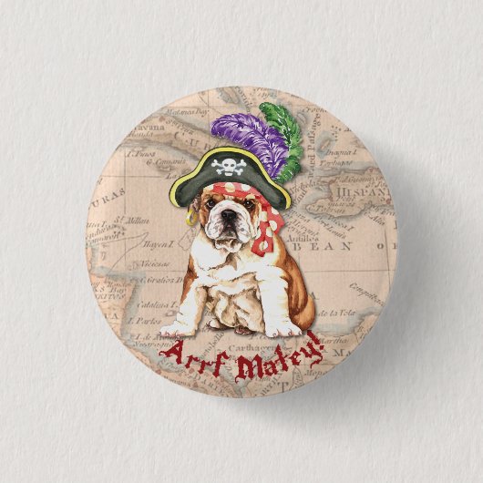 Bulldog Pirate Button (Vorderseite)