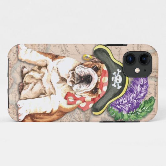 Bulldog Pirate Case-Mate iPhone Hülle (Rückseite (Horizontal))