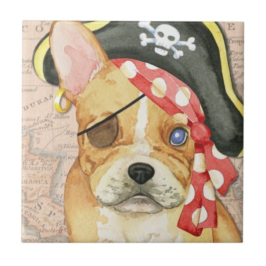Bulldog Pirate Fliese (Vorderseite)