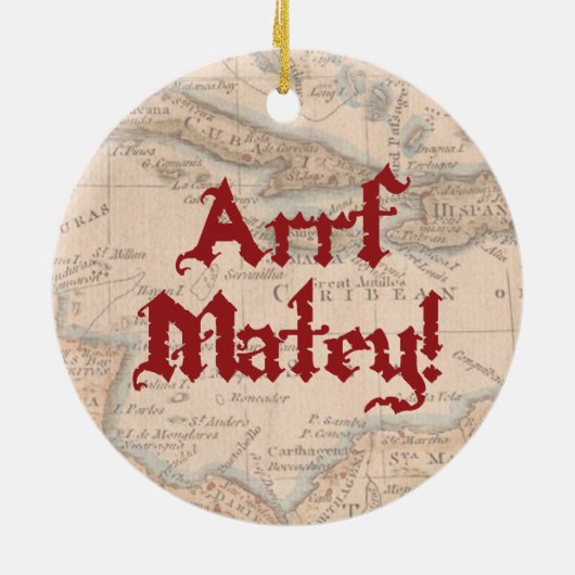 Bulldog Pirate Keramik Ornament (Hinten)