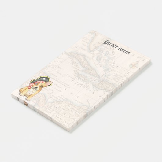 Bulldog Pirate Post-it Klebezettel (angewinkelt)