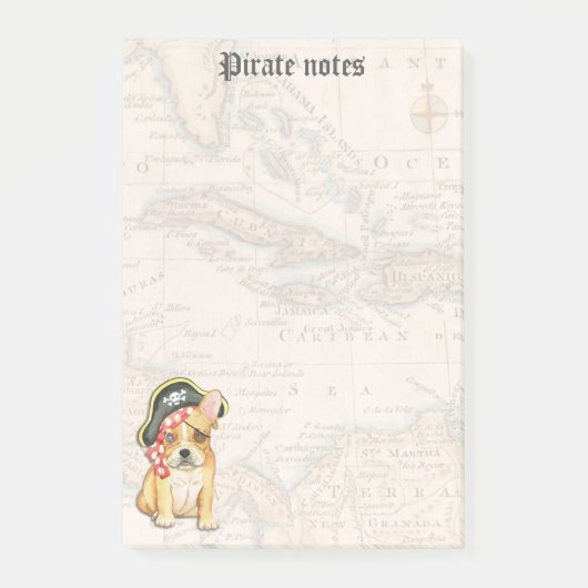 Bulldog Pirate Post-it Klebezettel (Vorderseite)