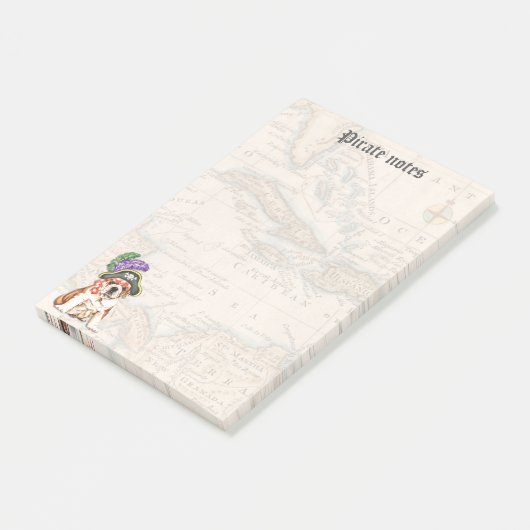 Bulldog Pirate Post-it Klebezettel (angewinkelt)