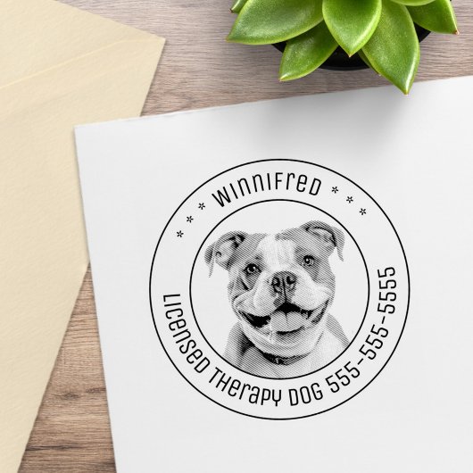 Bulldog Pit Bull Dog Foto Runde Gummistempel