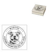 Bulldog Pit Bull Dog Foto Runde Gummistempel (Stempel)