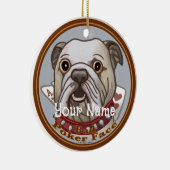 Bulldog Poker Face Keramik Ornament (Rechts)