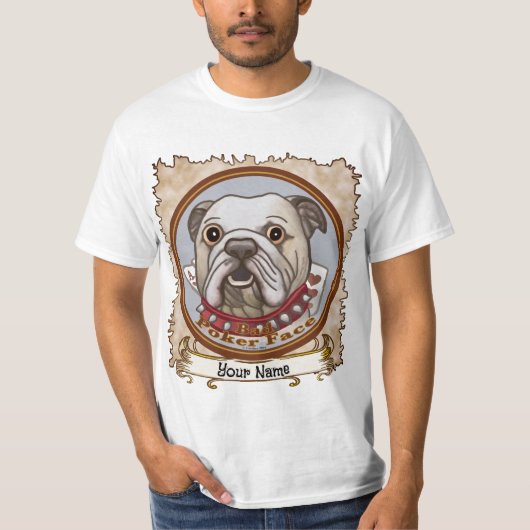 Bulldog Poker Face T-Shirt (Vorderseite)